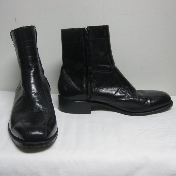 ***SOLD***Florsheim Chatman Black Leather Bike Toe Dress Boots Mens sz 8D - Picture 7 of 10